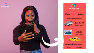 image of woman using the My Ride Link app