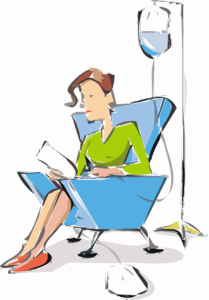 woman receiving chemo infusion. Image by OpenClipart-Vectors from Pixabay